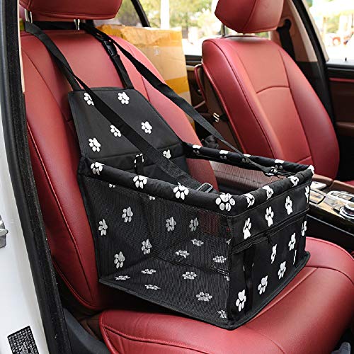 Litthing Asiento del Coche para Mascotas Asiento de Transporte para Perro Gato Plegable Viaje Bolsas Portable Mascotas Cubierta Asiento Vehículo Perro para Viaje (Negro)