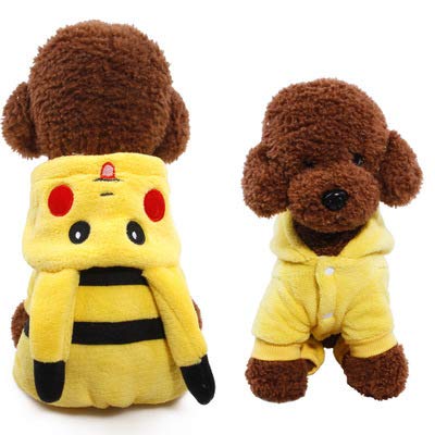 Liujingxue Ropa de Mascota, Terciopelo de Coral, Ropa de Perro. XS Pikachu