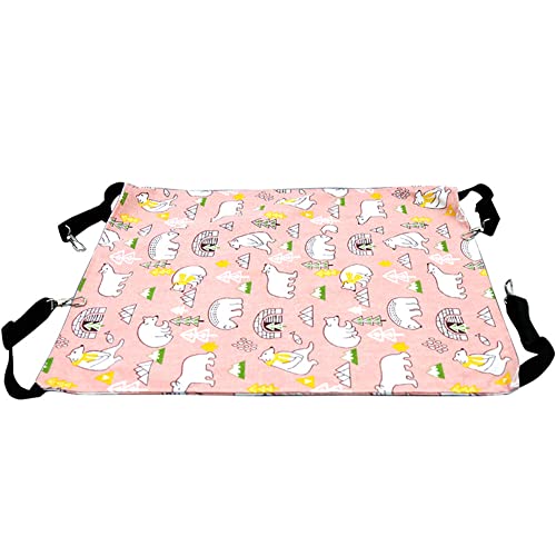 LIZHOUMIL Jaula para Gatos de Lona de Varios Estilos, Hamaca Suave y cómoda de Felpa, Cama Colgante de Terciopelo, Longitud Ajustable, Columpio S 38x35 Dentro de 2,5 kg Oso Polar de Lunares de Verano