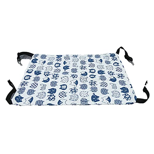 LIZHOUMIL Jaula para Gatos de Lona de Varios Estilos, Hamaca Suave y cómoda de Felpa, Cama Colgante de Terciopelo, Longitud Ajustable, Columpio S 38x35 Dentro de 2,5 kg Oso Polar de Lunares de Verano