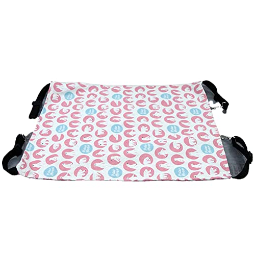 LIZHOUMIL Jaula para Gatos de Lona de Varios Estilos, Hamaca Suave y cómoda de Felpa, Cama Colgante de Terciopelo, Longitud Ajustable, Columpio S 38x35 Dentro de 2,5 kg Oso Polar de Lunares de Verano