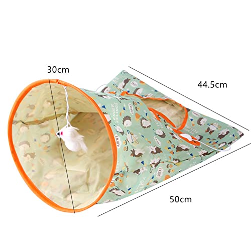 LIZHOUMIL Túnel de Gato de Papel con Sonido de Tres Capas Interesante Transpirable Agujero en Forma de Garra de Gato Juguete Interactivo de Canal Plegable Resistente al desgarro Erizo Azul