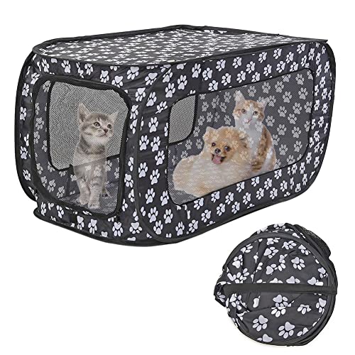 LKJYBG Parque portátil plegable para mascotas, cajón portátil para perro, resistente al agua, para cachorro, perro, gato, conejito, interior, exterior, camping, uso