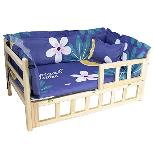 LLA Camas para Perros Marco De Cama Elevado para Perros, Cunas para Perros Grandes/Medianos con Colchón Lavable, Sofá De Salón A Prueba De Humedad, Interior Y Exterior