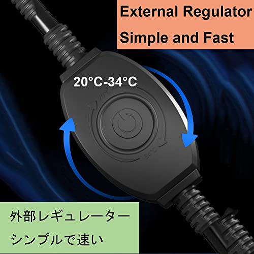 Lnder Calentador De Acuario Inteligente,Calentador Automático De Pecera De Temperatura Constante,con 2 Ventosas,Calentamiento Rápido,Volumen De Agua Aplicable 50-500L,Agua De Mar,Agua Dulce