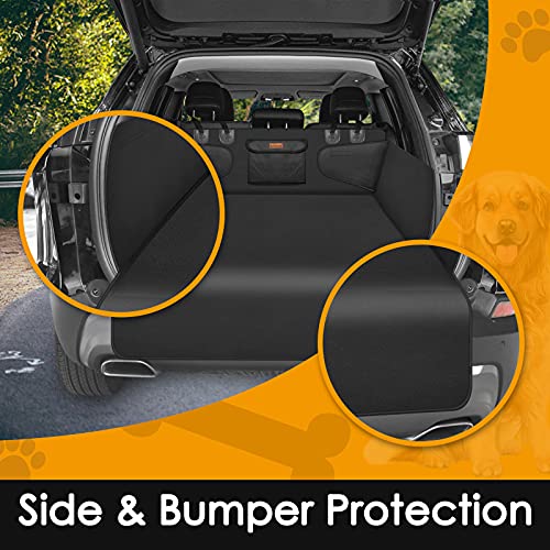 Looxmeer Funda Maletero Perros Universal, Protector Maletero para Perros con Protección Lateral, Alfombra Coche Perro Impermeable y Antideslizante Resistente a los Arañazos, Delgada, Negro