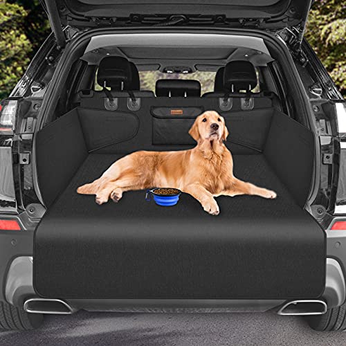 Looxmeer Funda Maletero Perros Universal, Protector Maletero para Perros con Protección Lateral, Alfombra Coche Perro Impermeable y Antideslizante Resistente a los Arañazos, Delgada, Negro