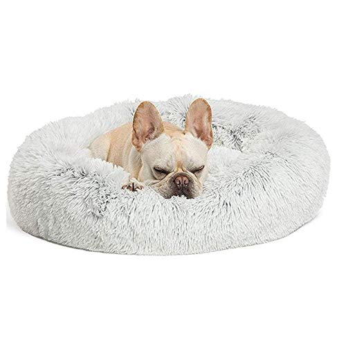 lovecabin Cama De Perro Grande Invierno - Colchon Perro Cómoda De Felpa Muy Suave - Cesta para Perro Desmontable Y Lavable A Máquina -Cama Antiestres PerroGray-60cm