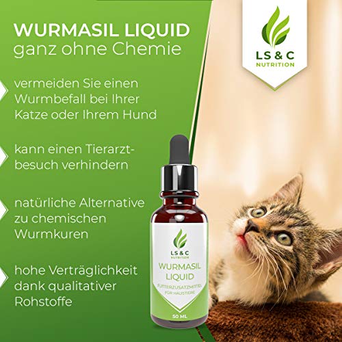 LS&C NUTRITION Wurmasil | gusano para animales | cura para gusanos para perros y gatos (aceite)