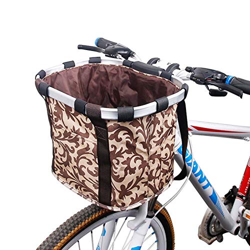 LSKKTPET 2 en 1 Cesta Frontal Desmontable de Bicicleta - Bolso del Animal Doméstico de la Bici - Marco de la Aleación de Aluminio del - hasta 11 Libras