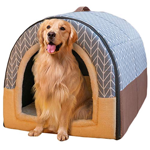 LTLJX Grande Perro Cama para Mascota Invierno Nido 2 en 1 Sofá Lavable Casa Cómoda para Perros Cachorro Conejo Invierno,A,XXL 92 * 68 * 72cm