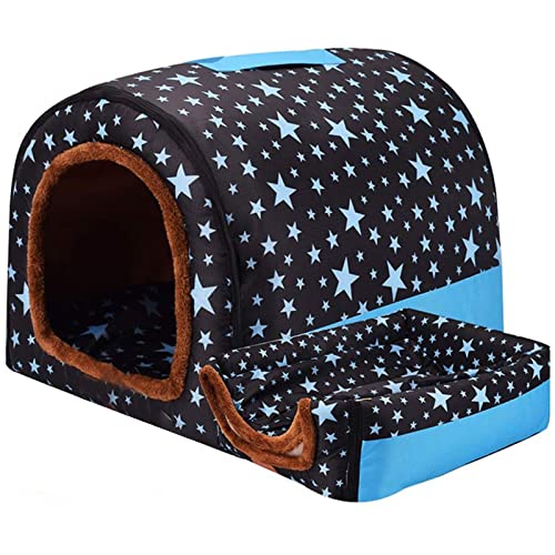 LTLJX Grande Perro Cama para Mascota Invierno Nido 2 en 1 Sofá Lavable Casa Cómoda para Perros Cachorro Conejo Invierno,B,XXL 92 * 68 * 72cm