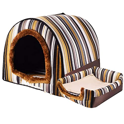 LTLJX Grande Perro Cama para Mascota Invierno Nido 2 en 1 Sofá Lavable Casa Cómoda para Perros Cachorro Conejo Invierno,D,XXL 92 * 68 * 72cm