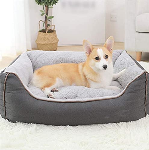 L.TSA Cama de Viaje para Mascotas Cama para Perros Cama Lavable para Mascotas pequeña Colchón Almohada Cojín Cama de algodón Suave y cálida con Fondo Antideslizante (Tamaño: XL)