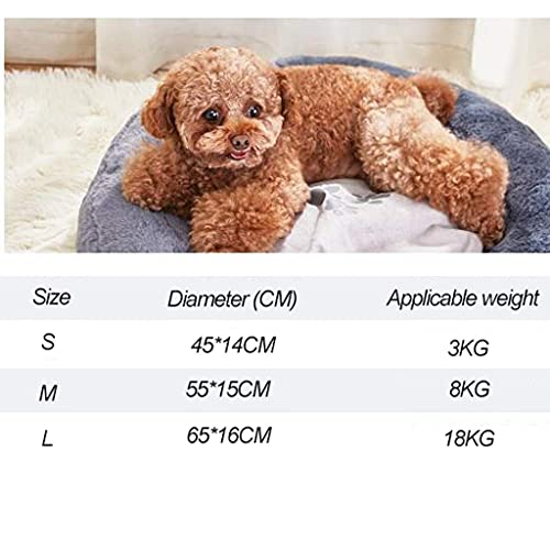 L.TSA Cama para Mascotas Camas para Perros Sofá Almohada Redonda Lavable para Perros Cojín 4 Estaciones Suministros para Mascotas para Perros pequeños y medianos universales (Color: Gris, Tamaño: