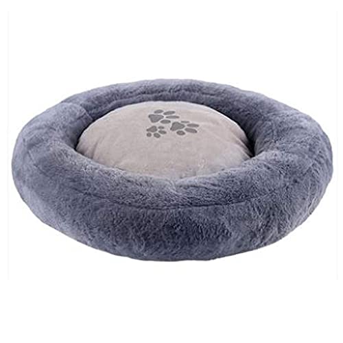 L.TSA Cama para Mascotas Camas para Perros Sofá Almohada Redonda Lavable para Perros Cojín 4 Estaciones Suministros para Mascotas para Perros pequeños y medianos universales (Color: Gris, Tamaño: