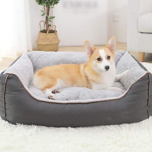 L.TSA Cama para Perros Cama Lavable para Mascotas Cama para Mascotas pequeña Colchón Almohada Cojín Cama de algodón Suave y cálida con Fondo Antideslizante (Tamaño: XL)