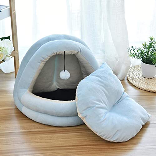 L.TSA Cama para Perros Cama para Mascotas Nido para Gatos 4 Estaciones Cama acogedora para Perros Universal Cerrada Perro de Felpa Lavable Perrera de Peluche Casa para Mascotas (Tamaño: L)