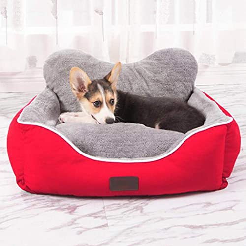 L.TSA Camas para Perros Cama para Mascotas Sofá Cojín Redondo Lavable para Perros 4 Estaciones Suministros para Mascotas para Perros pequeños y medianos universales (Color: Rojo, Tamaño: XL)