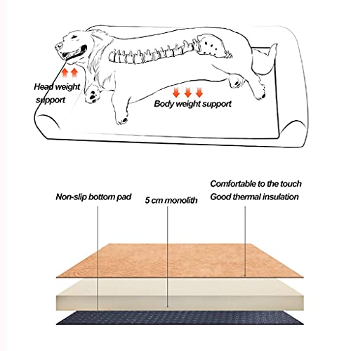 L.TSA Colchoneta para Gatos/Perros Colchón para Perros Camas para Mascotas Camas para Perros para Perros Cojín de Espuma Antideslizante con Funda Lavable (Tamaño: XL)