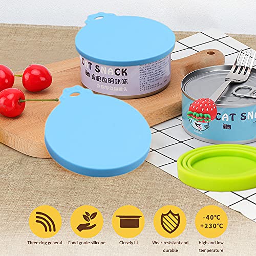 LUKIUP® 5 Piezas Cubiertas de Silicona para latas de Mascotas, 3 en 1 para Tapa de Lata de Comida para Mascotas, Tapas para Latas para Gatos para Almacenamiento de Alimentos de Mascotas