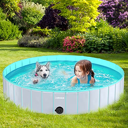 lunaoo Piscina para Perros - Bañera Plegable para Mascotas, Antideslizante y Resistente al Desgaste Bañera para Niños Natación Piscina para Mascotas Perros 80cm / 120cm / 160cm