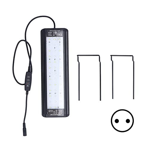 Luz de Acuario de Brillo Ajustable, Luz de Acuario LED de Espectro Completo de 6 W, 10 Luces de Acuario de Brillo Ajustable con Temporizador, Soporte Extensible, Luz de Acuario, para Pecera de(#1)