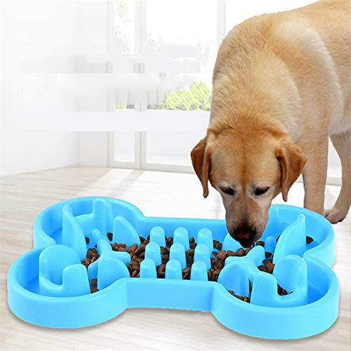 LXB Comederos para Perros, comedero Lento Comedero para Perros Alimentador Divertido Sin calzos Alimentador Lento Bloat Stop Perro Comida para Gatos Cuenco de Agua con patrón Divertido