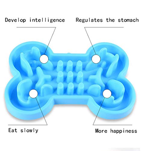 LXB Comederos para Perros, comedero Lento Comedero para Perros Alimentador Divertido Sin calzos Alimentador Lento Bloat Stop Perro Comida para Gatos Cuenco de Agua con patrón Divertido