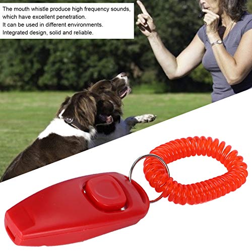 LZKW Dog Clicker, 4pcs Pet Training Clicker, 2 en 1 Profesional eficaz Equipado con Correa para la muñeca, práctico Gato para Perro