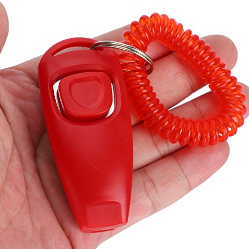 LZKW Dog Clicker, 4pcs Pet Training Clicker, 2 en 1 Profesional eficaz Equipado con Correa para la muñeca, práctico Gato para Perro