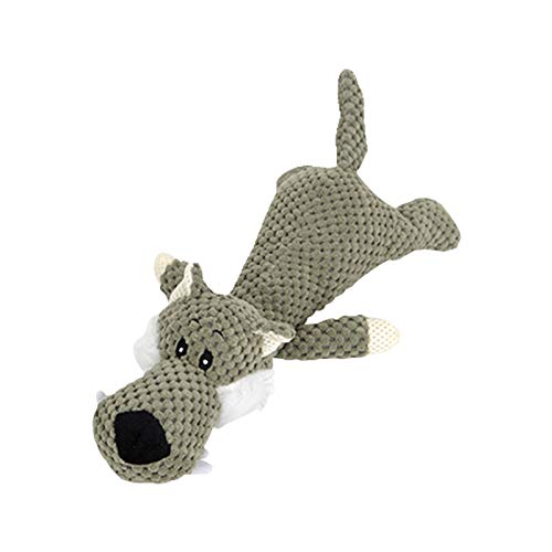 LZYMLG Juguete para Perros Pato de Peluche Dinosaurio Resistente a la mordedura Juguete Vocal Molar Mascota Chew Vent  Lobo Gris