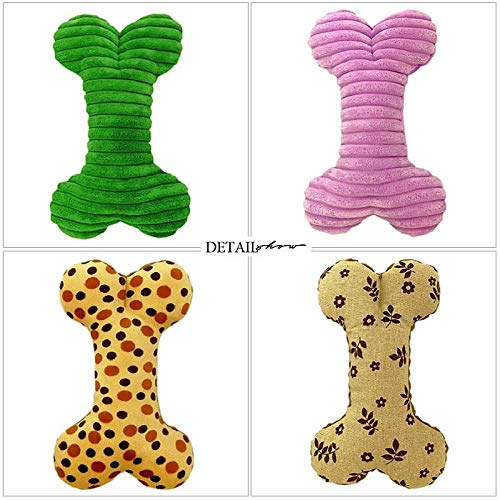 LZYMLG Resistente a Las mordeduras Juguete chirriante para Perros Lindo Masticar Chirrido Peluche Hueso Limpio Dientes Osito de Peluche Suministros para Mascotas  Cuadrícula