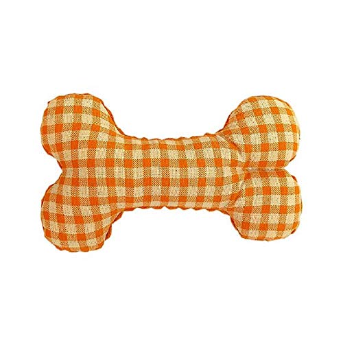 LZYMLG Resistente a Las mordeduras Juguete chirriante para Perros Lindo Masticar Chirrido Peluche Hueso Limpio Dientes Osito de Peluche Suministros para Mascotas  Cuadrícula