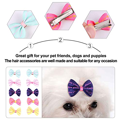 M I A 10 lazos para el pelo de mascotas con clips pequeños para perros con lazo, clip para el pelo de gato, cachorro, gatito, pasadores para mascotas y accesorios para el cabello