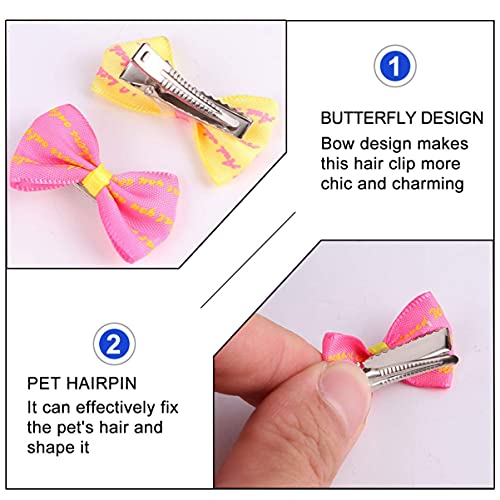 M I A 10 lazos para el pelo de mascotas con clips pequeños para perros con lazo, clip para el pelo de gato, cachorro, gatito, pasadores para mascotas y accesorios para el cabello