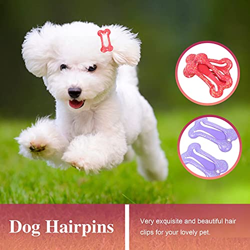 M I A 20 clips de pelo pequeños huesos para cachorro, gato, perro, clips de hueso, multicolor para perros, arcos para cachorros, suministros para mascotas, color al azar