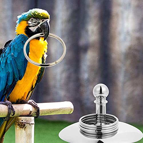 M I A Aros de entrenamiento de inteligencia para pájaros, juguete para pájaros, juguete de mesa, loro masticable, juguete para periquitos, cacatúas, conure Lovebird Cage S Silver (talla S: S)