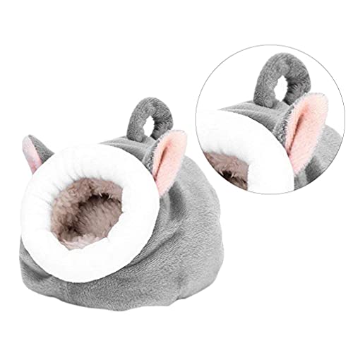 M I A Cama para mascotas para gatos y perros pequeños, forma de abeja, cueva de gato, medio cierre, felpa, cama gruesa para casa, cojín grueso para mascotas (color: gris, tamaño: 12 x 10 cm)