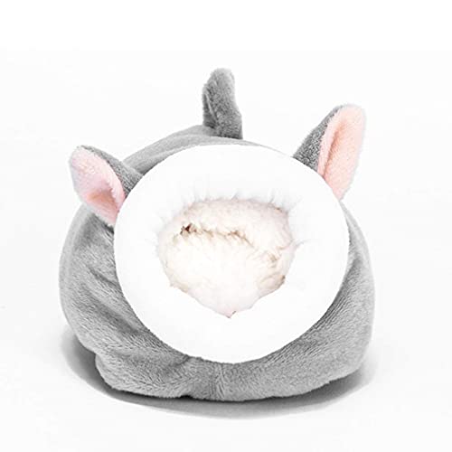 M I A Cama para mascotas para gatos y perros pequeños, forma de abeja, cueva de gato, medio cierre, felpa, cama gruesa para casa, cojín grueso para mascotas (color: gris, tamaño: 12 x 10 cm)