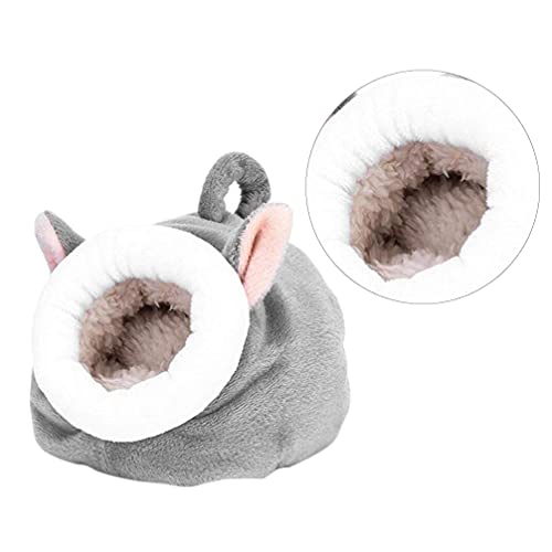 M I A Cama para mascotas para gatos y perros pequeños, forma de abeja, cueva de gato, medio cierre, felpa, cama gruesa para casa, cojín grueso para mascotas (color: gris, tamaño: 12 x 10 cm)