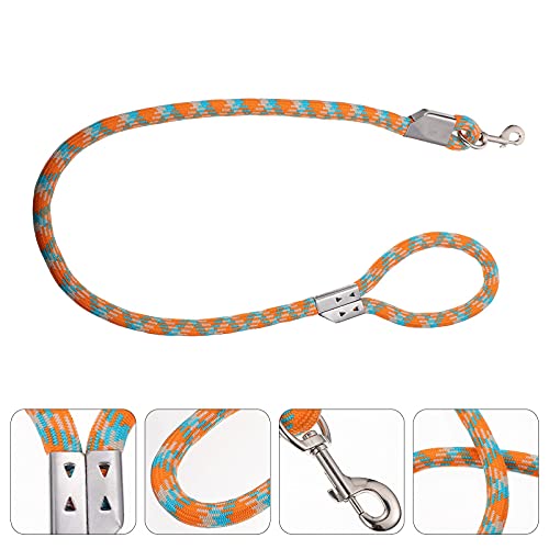 M I A Correa de nailon para perro y gato, para uso diario al aire libre, caminar, correr, entrenamiento, cachorro, perros pequeños, medianos, naranja, 120 cm (tamaño: 2 x 113 cm)