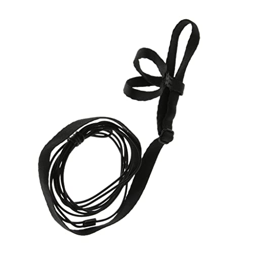 MagiDeal Cuerda de Entrenamiento con Arnés Ajustable para Exteriores Parrot Bird Leash - Negro XS