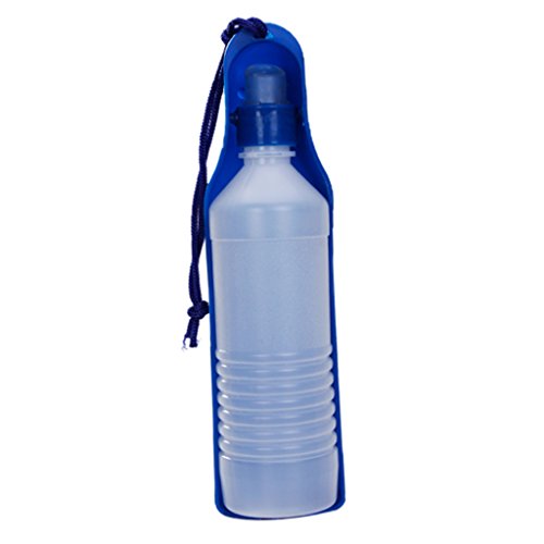 MagiDeal Perro Mascota Agua Botella Tetera Alimentador Beber de Viaje Portable 500ml