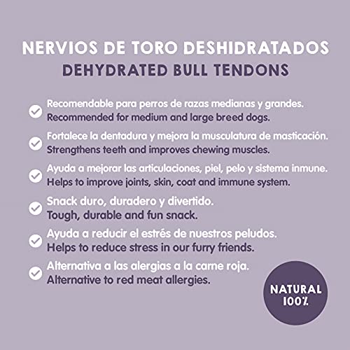 MAIKAI Chuches para Perros - Nervios de Toro para Perros deshidratados (2 Bolsas X4 uds) - 100% Naturales - Premios para Perros - Compatible Dieta Barf - Huesos para Perros - Snacks para Perros