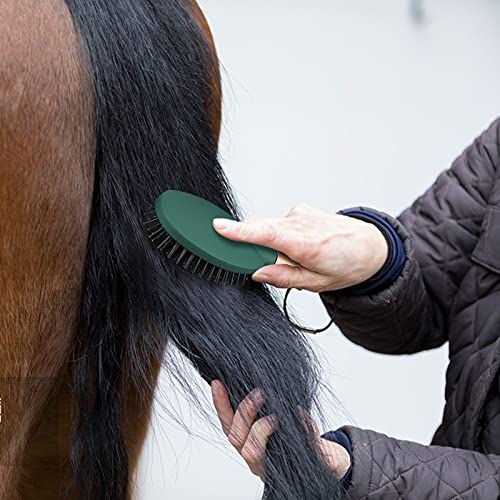 Mane and Tail Brushes with 200 Pcs Plaiting Bands for Braiding Manes and Tails Horse Grooming Kit Groom Grip Bucket Brush Horse Grooming Brushes Set Equine Mane and Tail Brush for Horses Oval