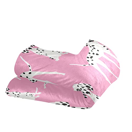 Manta Ligera de Dibujos Animados Lindo Perro Mascota dálmata Estampado Manta Todas Las Estaciones para sofá Cama sofá Silla 76,8x60 Pulgadas