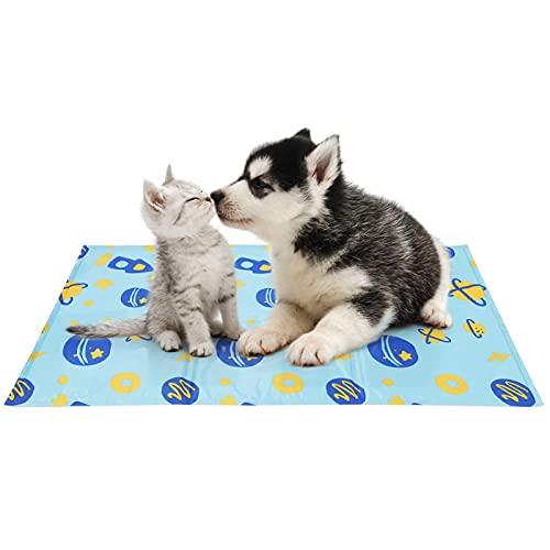 Manta Refrigerante para Perros Gato, Alfombrilla de Refrigeración Mascotas 50cm X 90cm Alfombra Colchoneta Cama, Estera de Enfriamiento para Computadora Portátil