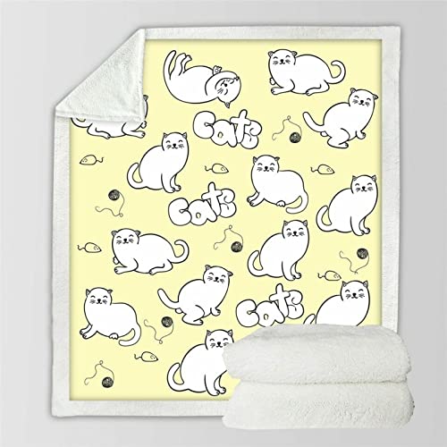 Manta Reversible de Franela 75x100cm,Manta Polar para Cama de Microfibra-Manta Pelo para Sofá Suave,Manta Forro Polar de Invierno-Manta cálida-Manta de Forro Polar-Regalo Gato Animal Mascota