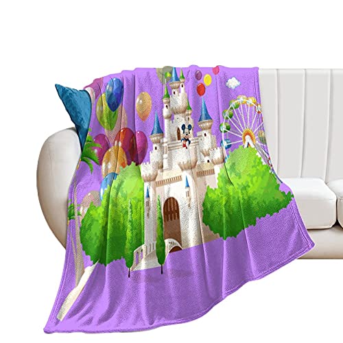 Manta suave de franela antialérgica de 30 x 40 pulgadas, diseño de castillo mágico, lindo parque infantil para mascotas, perros, gatos, animales de caballo, tamaño pequeño